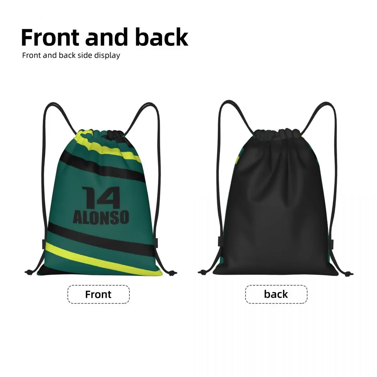 Custom Alonso Sports Car awstring Backpack Bags Women Men Lightweight Gym Sports Sackpack Sacks For Shopping