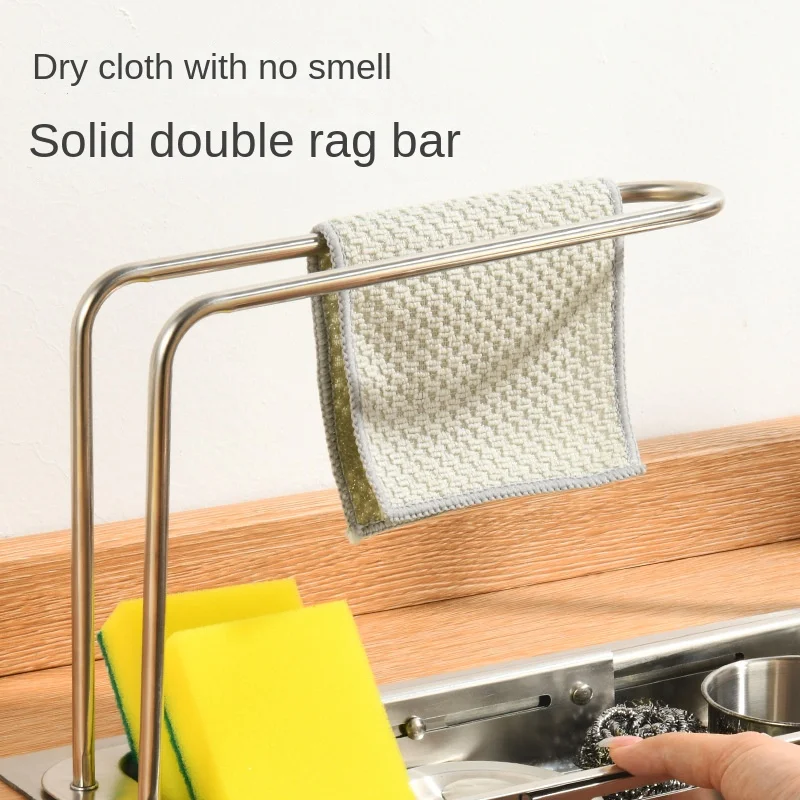 Sink Drain Shelf Stainless Steel Multifunctional Kitchen Sink Organizer Household Storage Shelf Drying Rack Kitchen Utensils