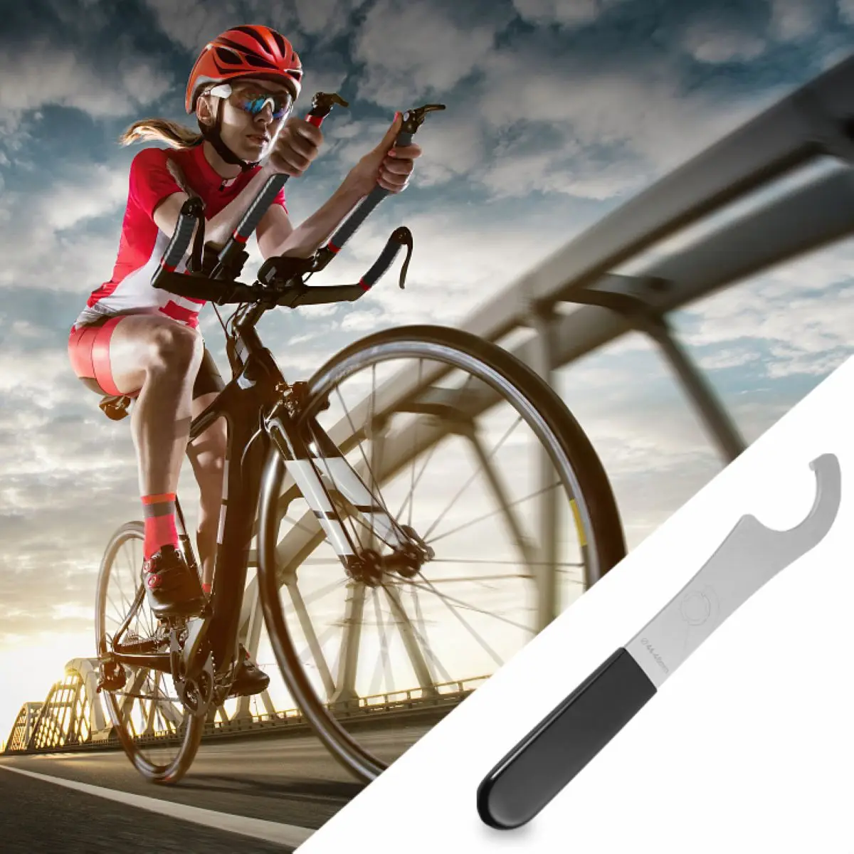 

1pc Central Shaft Tail Hook Wrench Bike Bottom Brackets Tool Steel Repair Spanner for Home Workshop Outdoor