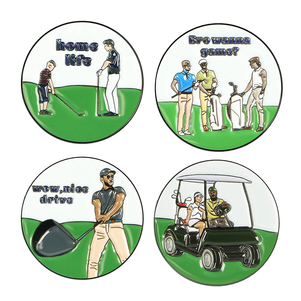 1 Pc Round Golf Ball Marker Metal Solid Iron 25mm Scratch-Resistant Waterproof Paint Baking Process Essential Golf Accessory