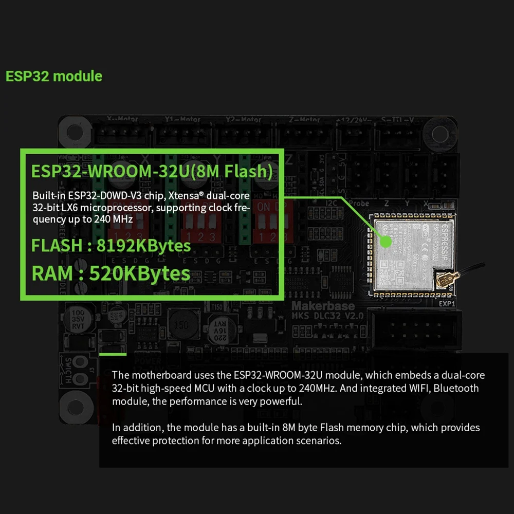 L63A  DLC32 V2.0 Offline Control 32Bits WIFI GRBL TFT Desktop Lasering Engraving Machine DIY Universal Motherboard