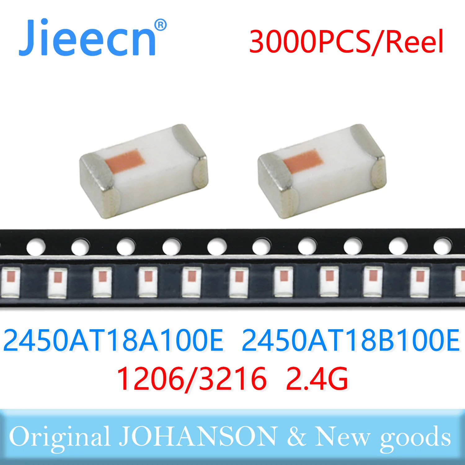 

Jieecn 3000PCS 1206/3216 2450AT18B100E 2450AT18-A100E 2.4G 3MM Bluetooth SMD High Quality Original JOHANSON