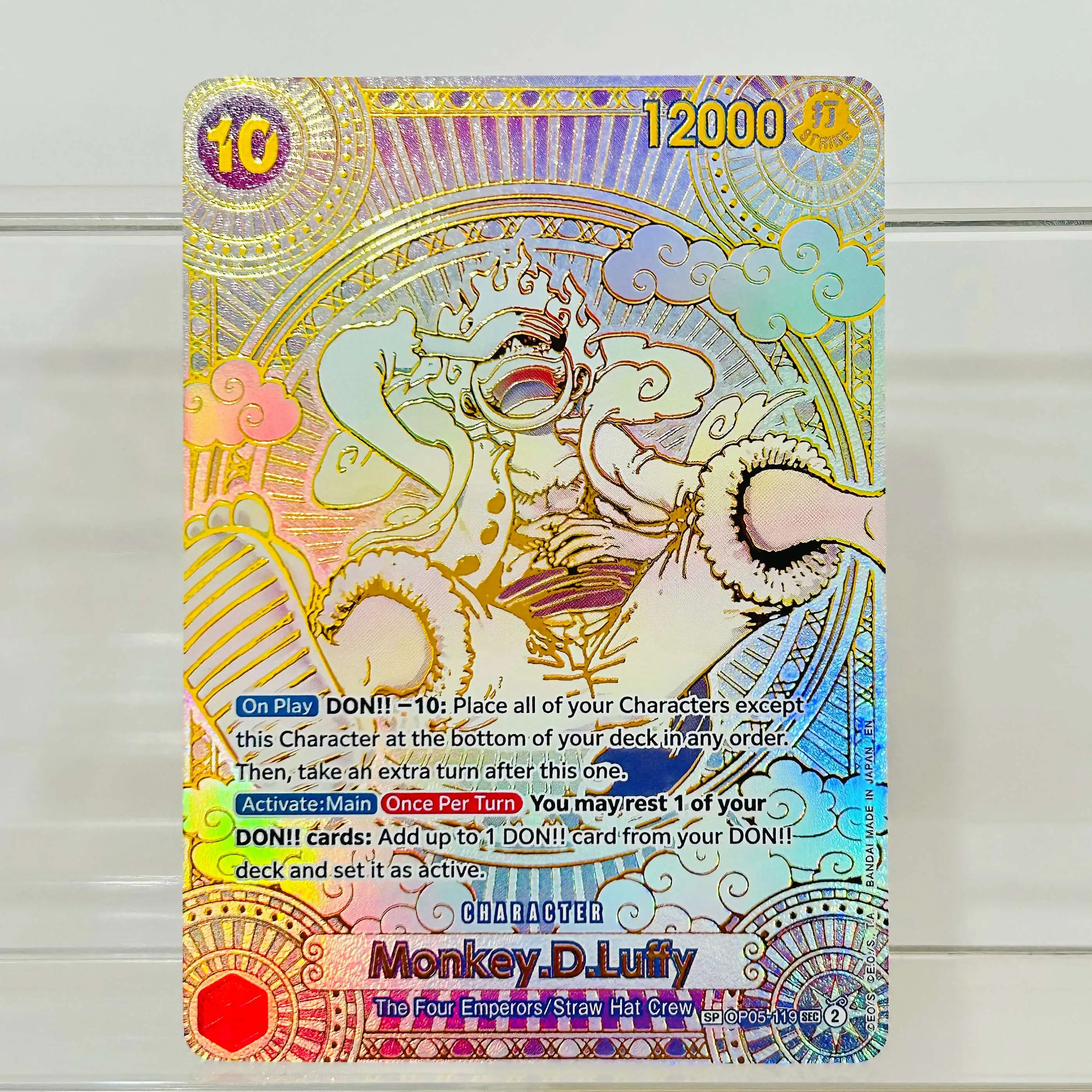One Piece Luffy OP05-119 SP Card EN Silver Foil Holographic Texture Cards Collectible Grade DIY Premium Anime Collection Card view 2