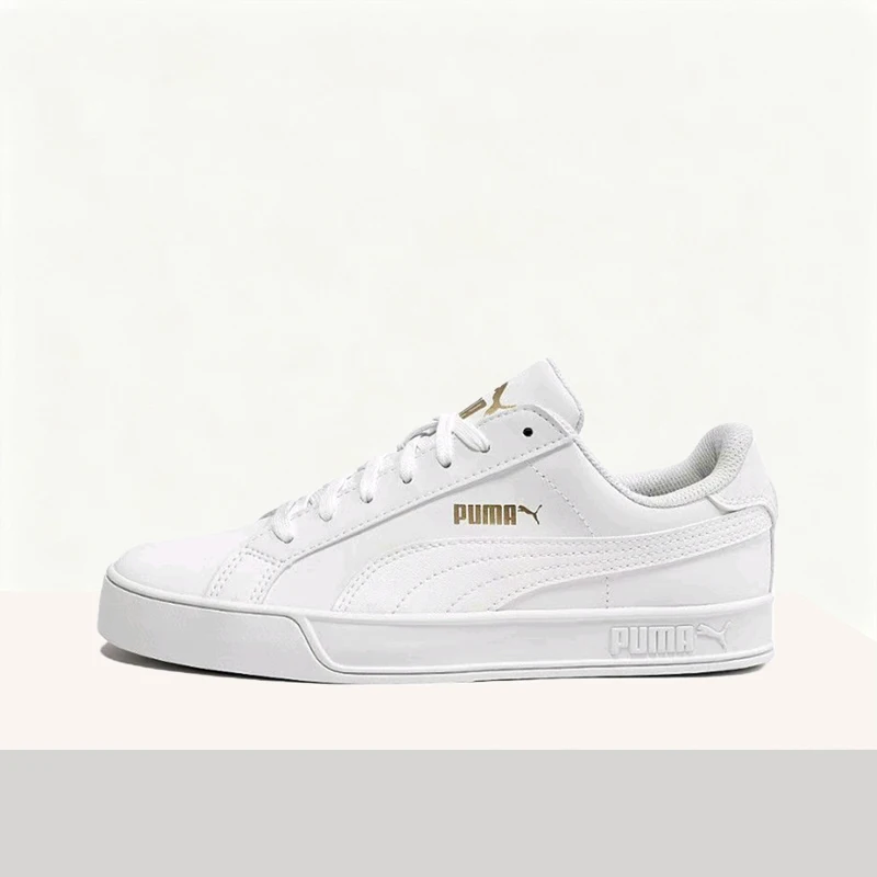 Puma Smash Vulc Casual,Minimalist, Cushioned, Lightweight, Soft, Non-Slip, Versatile Low-Top Sneakers (Unisex) - White 359622-16