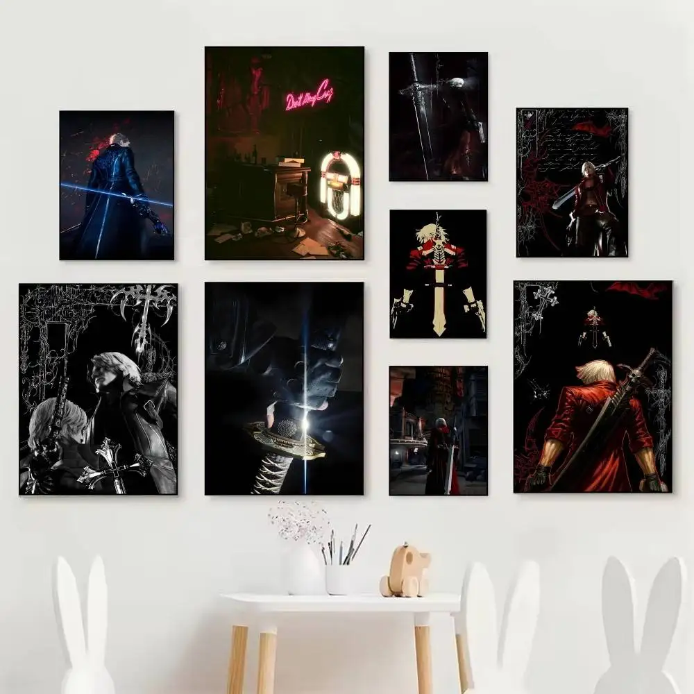 Anime Game D-Devil M-May Cry-S Posters Fancy Wall Sticker for Living Room Bar Decoration Wall Decor