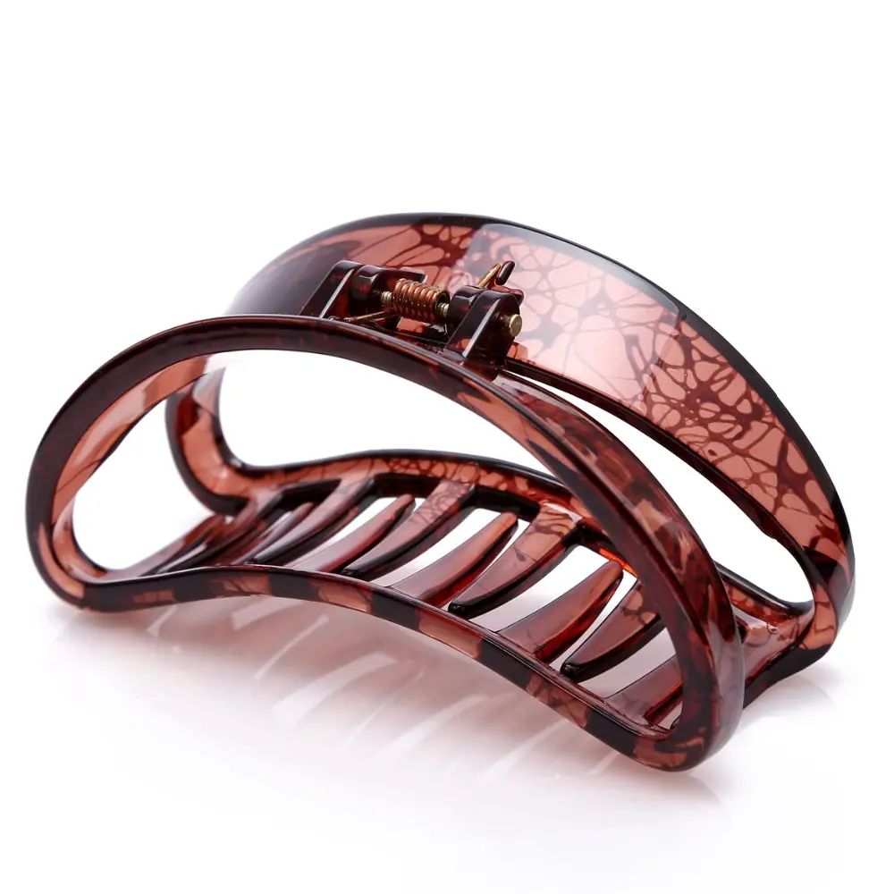

New Large Moon Plastic Hair Claws for Women Thick Curved Hair Jaw Clips Crab Clamp Grasp Accessories Girls Hairwear 9.5cm