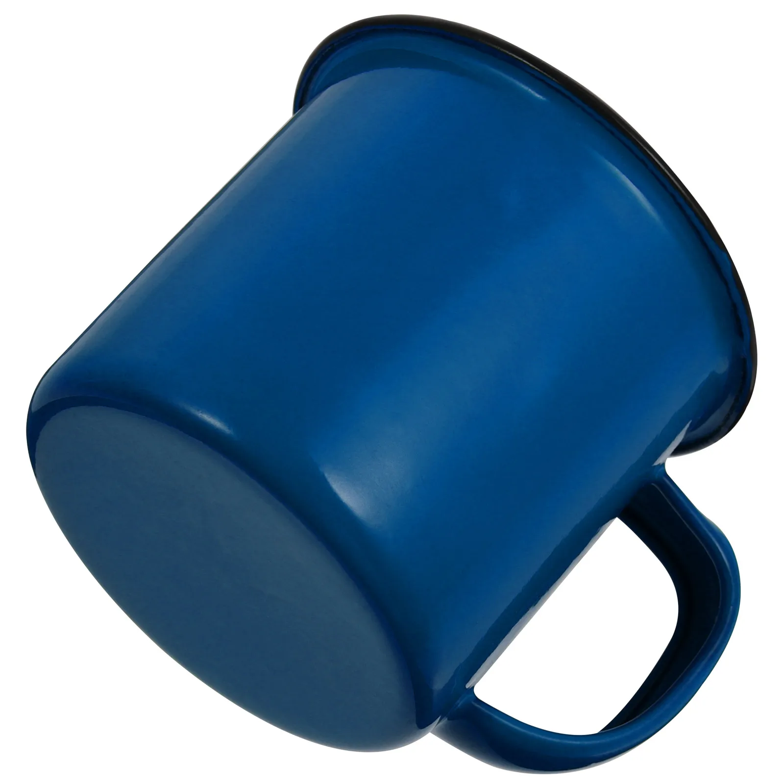 

Retro Glass Vintage Mug Cup Kitchen Utensils Enamel Enamelware Blue Travel
