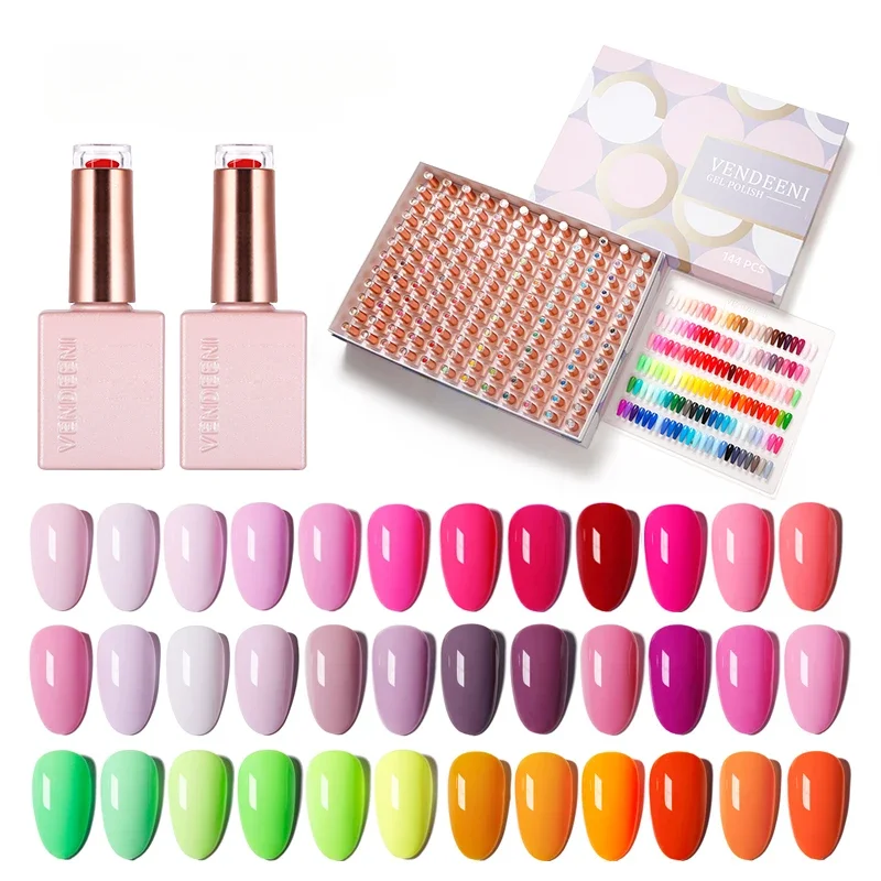 Nails Polish Color Gel Polish Set 144pcs/kit Manicure Nail Art Salon Exquisite Box And Color Card Gel Polish Set