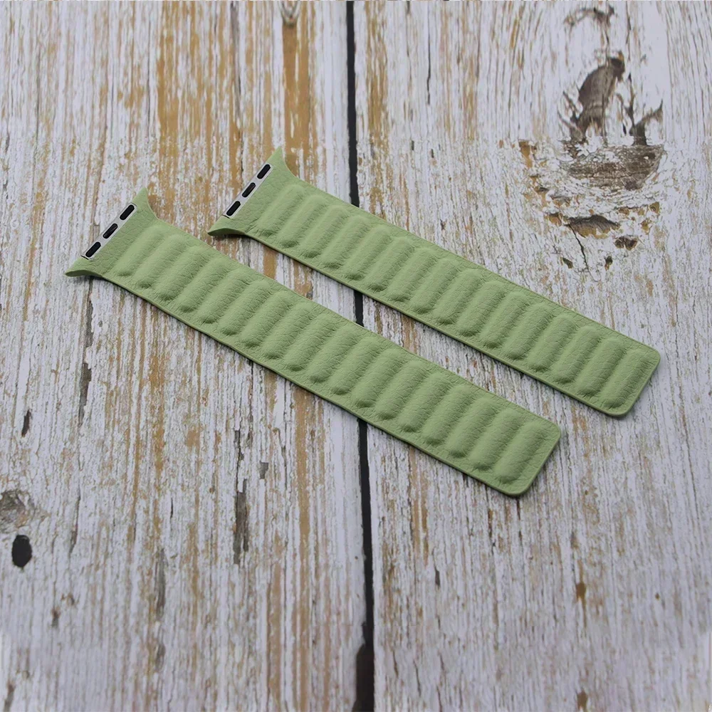 Кожаный ремешок для Apple Watch Band 45 мм 46 мм 44 мм 40 мм Оригинальный браслет с магнитной петлей iWatch Ultar2 49 мм 10 9 8 7 6 SE 3