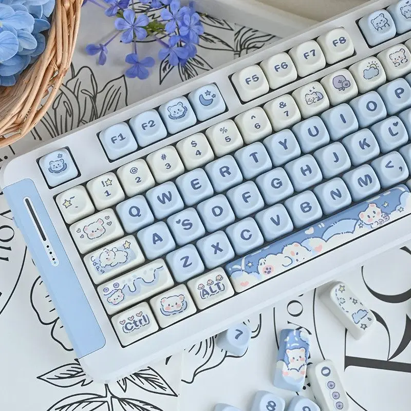 

132 Keys MOA-like Profile Dye Sub PBT Keycaps Ice Cream Bear for Cherry Gateron MX Switch Mechanical Gamer Keyboard