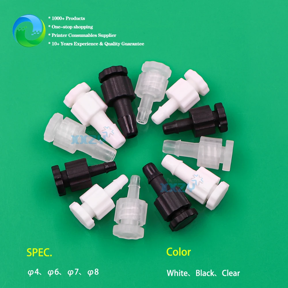 20PCs/lot Ink Tube Connector with Plug for Inkjet Printer UV Flatbed Machine Pipe Coupling Joint Female Connector