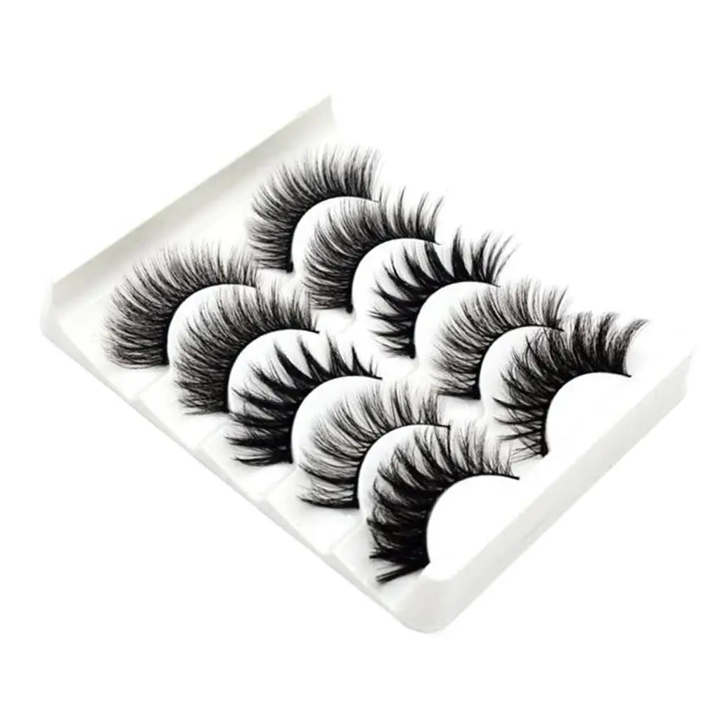 3-6pack Soft Comfortable 5 Pairs 3D Hair False Eyelashes Natural Set 3D-22