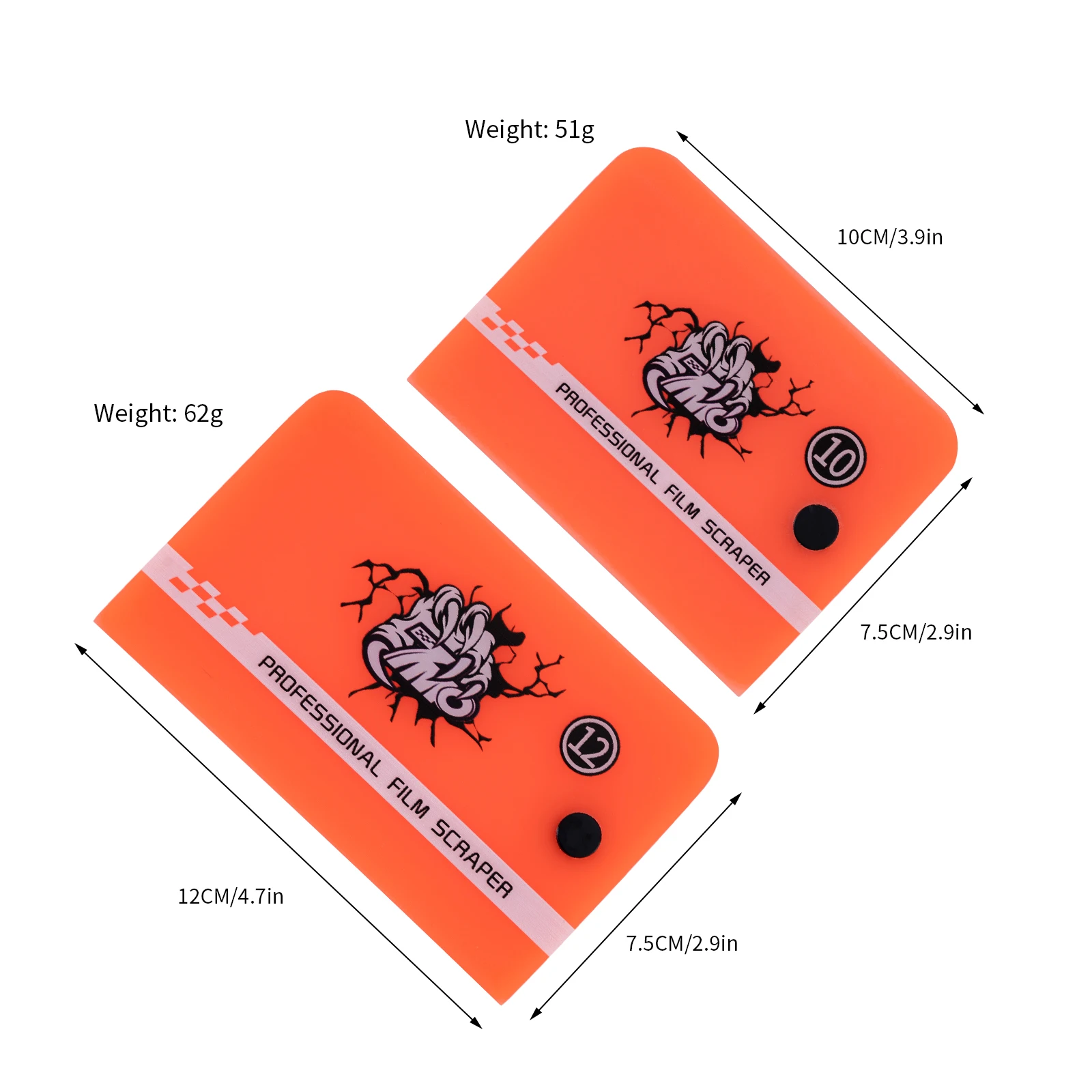 Magnetic Soft Rubber PPF Squeegee with Rounded Corners for Car Wrap Film Installation, Window Tint Smoothing and Bubble Removal