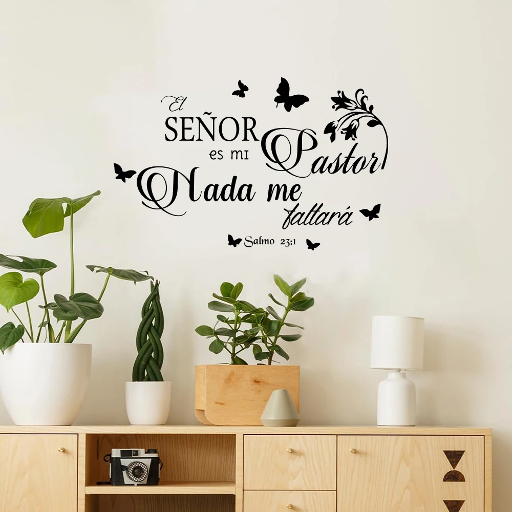 Spanish God Bless Wall Stickers Living Room Bedroom Bible Verse Christian Wall Decals Kitchen Home Decor