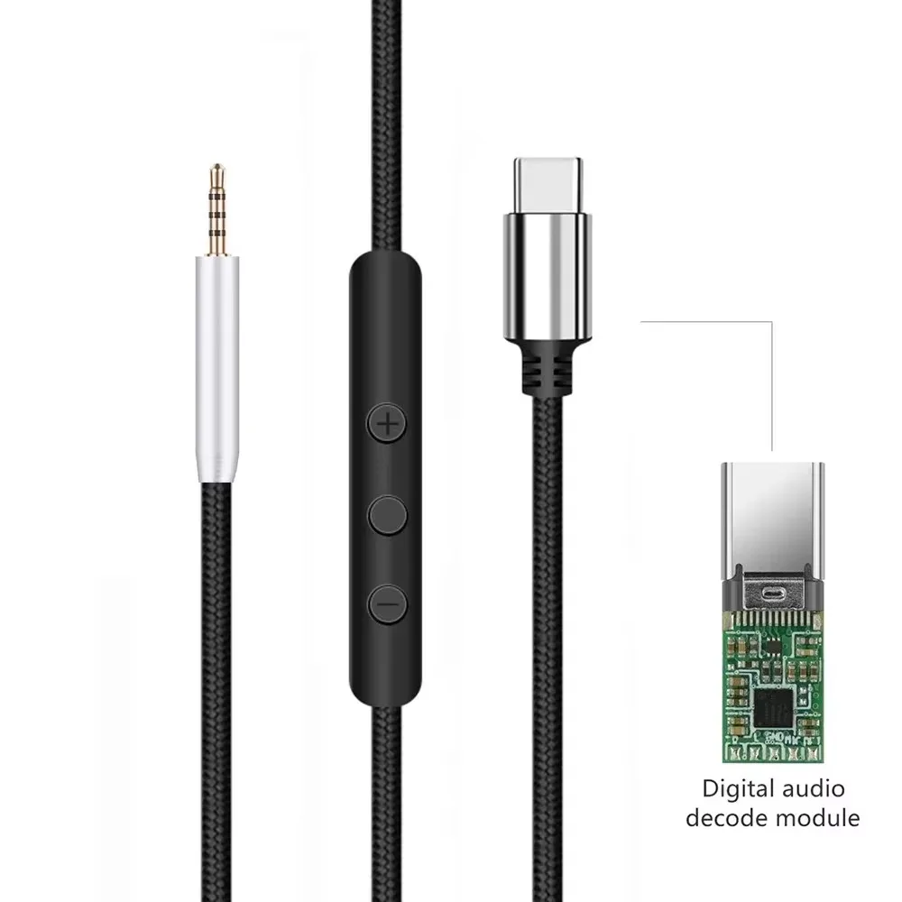 USB نوع C 2.5 مللي متر OFC استبدال النايلون مضفر تمديد كابل سلك الحبل لسماعات الرأس اللاسلكية AKG Y600NC