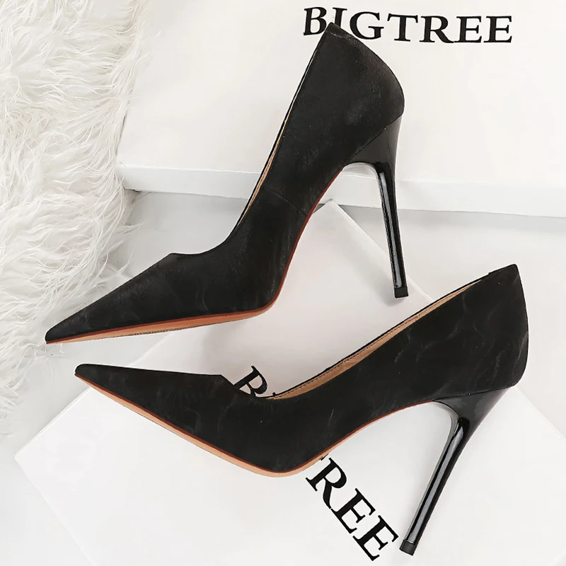 BIGTREE Shoes Retro Women Pumps Pointed Toe Stiletto High Heels Women\'s Sexy Nightclub Shoes 2023 New Heels Shoes Female Pumps