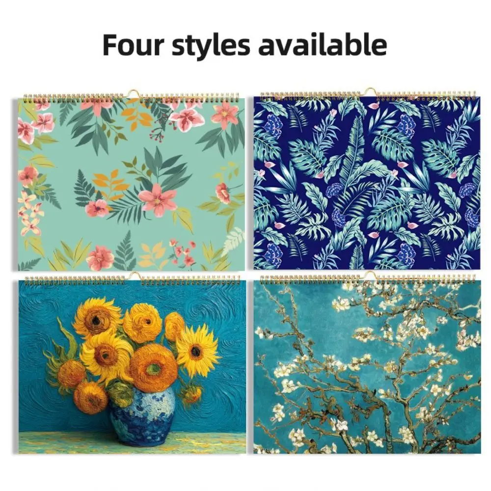 English Version 2026 Wall Calendar Large Date Blocks Floral Design Wall Calendar Aesthetic Design Vertical Display