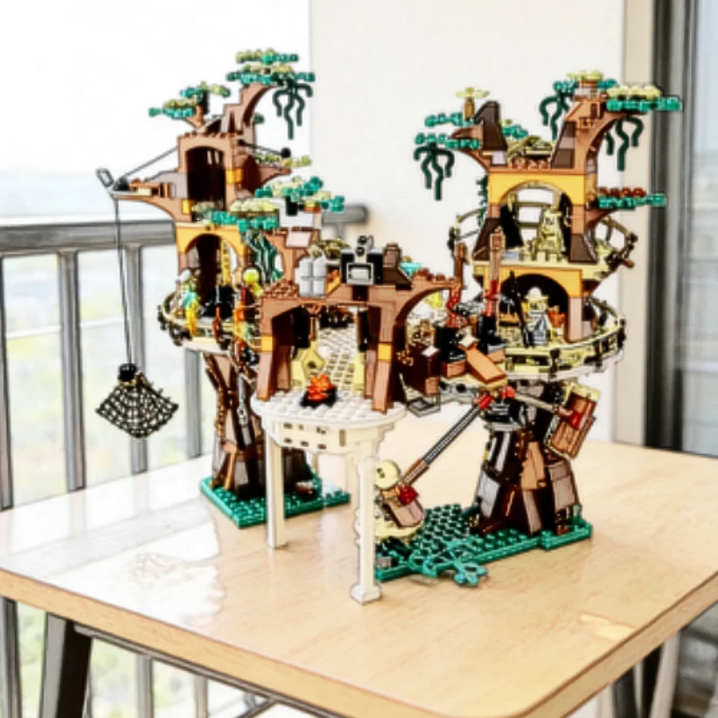 2026 New Hot Sale 1990pcs Forest Tribe Village Building Blocks Space Adventure Diy Assembly Scene Model Desktop Decor Christmas