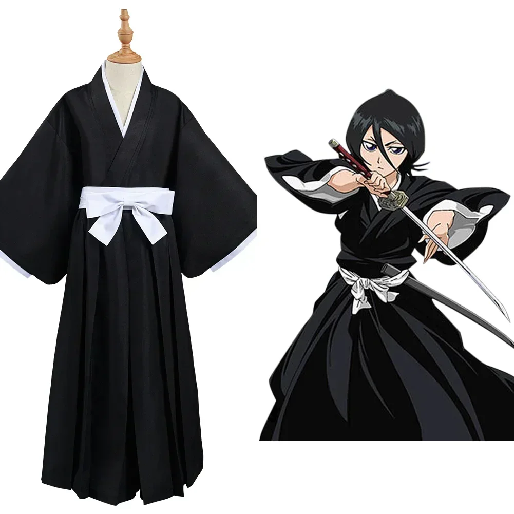 Costume de Cosplay Bleach Kurosaki Ichigo / Kuchiki Rukia / Toushiro Toushirou pour Halloween 2026 - Tenue Noire