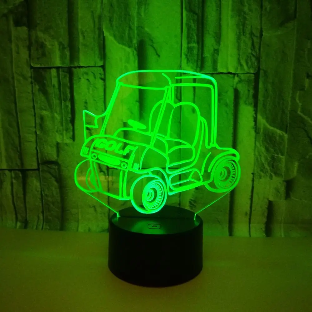 Colorful 3d Table Lamps For Living Room Golf Car 3d Nightlight Touch Remote Control Gift Christmas Decorative Desk Lamp