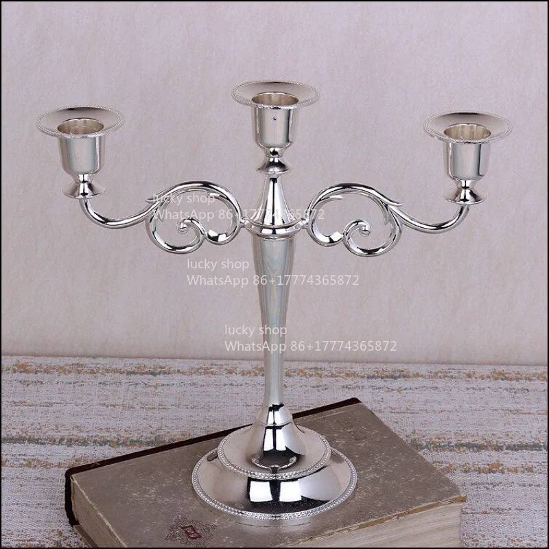 Metal Candlelight Dinner with Three Heads and Five Heads with Retro Candle Holder