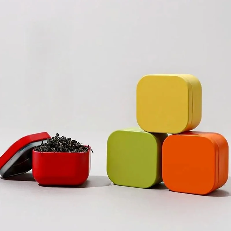 Portable Solid Color Mini Tin Box Tea Sealed Jar Packing Boxes Jewelry Candy Small Storage Can Coin Earring Headphones Case