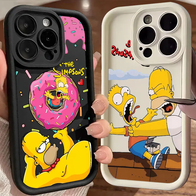 Funda de Teléfono con Dibujos Animados Divertidos de Homer-Jay-Simpsons para Xiaomi Redmi Note 14 13 12s 12 11 10 9s 9 8 7 A5 Pro Plus 4G 5G, TPU Suave