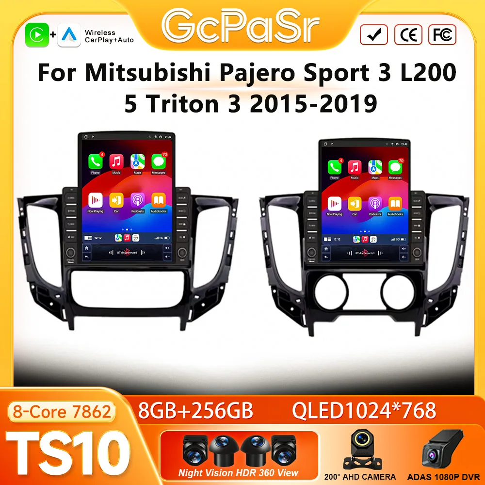 Car Radio Carplay 9.7 Inch For Mitsubishi Pajero Sport 3 L200 5 Triton 3 2015-2019 Navigation GPS Android Auto 5G Wifi No 2din