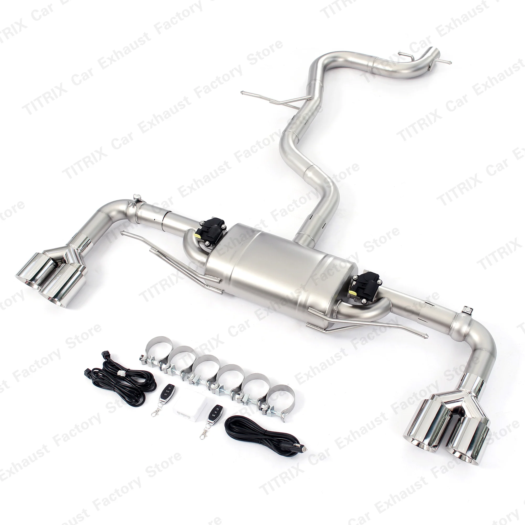 Valvetronic Catback Exhaust For Audi TT 2.0T 2008 Mid Pipe + Rear Muffler Electric Valve Exhaust Pipe Wireless Remote Control