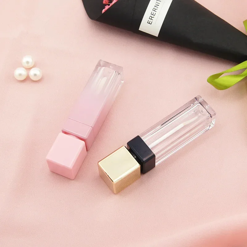 10/30/50pcs Pink Gradient Plastic Makeup Tool Lip Gloss Lip Glaze Tube,Transparent Clear Lipstick Lip Balm Cosmetic Container