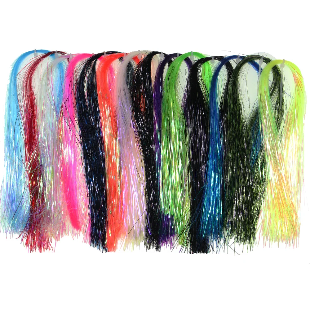 1/69 Zoll 0,4 mm UV Ice Wing Flat Tinsel Crystal Grizzly Barred Flashabou Fliegenbindematerialien für Streamer, Nymphen und Jigs – Detail 11