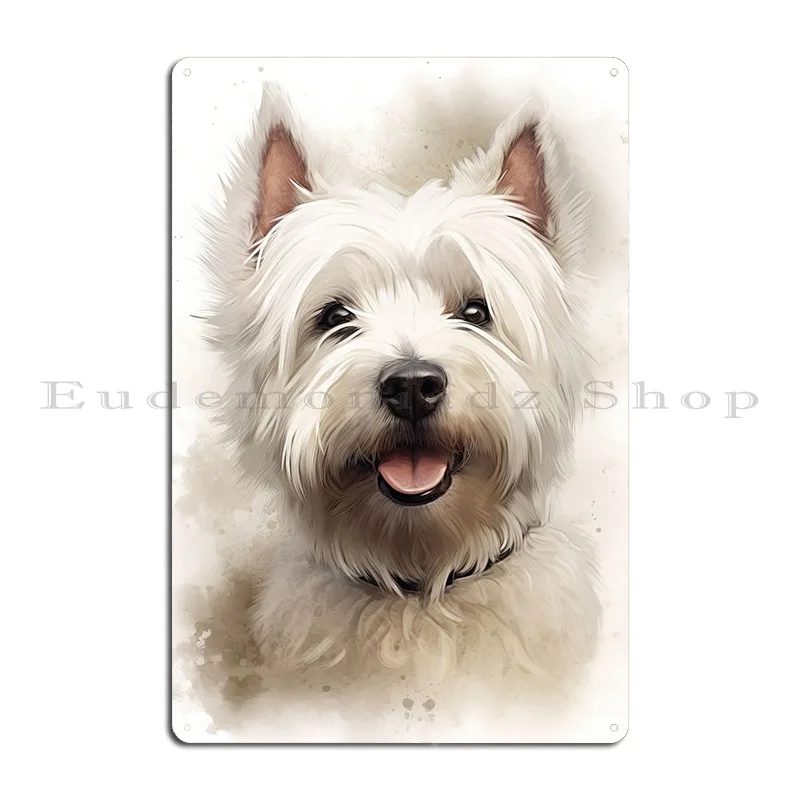 Westie Art Metal Plaque Poster Party Printing Mural Wall Decor Create Tin Sign Poster