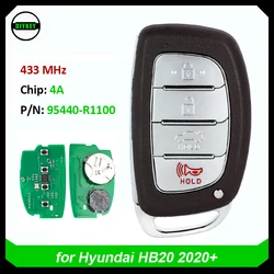 DIYKEY 433MHz 4A Chip P/N: 95440-R1100 dostęp bezkluczykowy inteligentne pilot z kluczykiem samochodowym 4 przyciski dla Hyundai HB20 2020 2021 2022 +