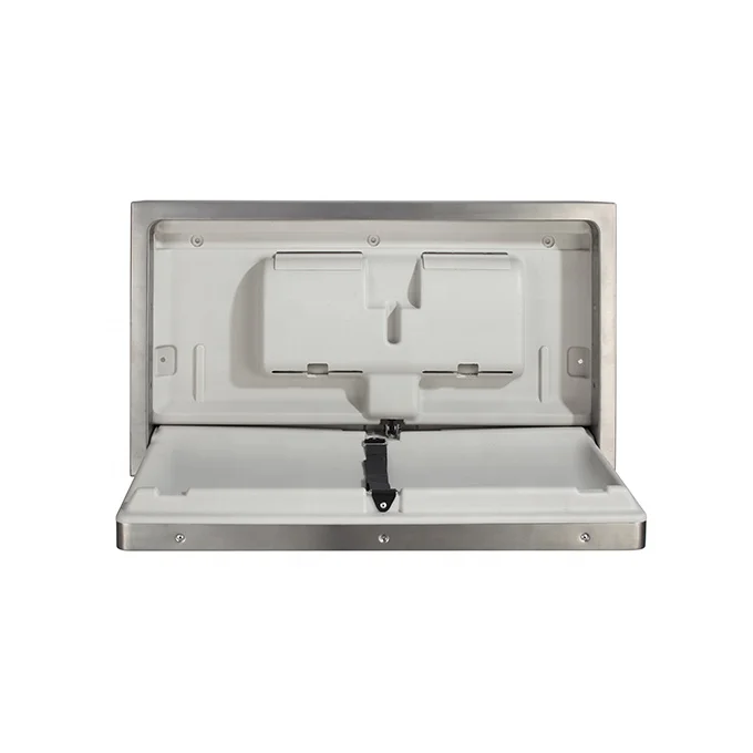 

Factory Hot Sale Commercial Bathroom SS304 Horizontal Surfaced Mounted Foldable Baby Diaper Changing Table Station