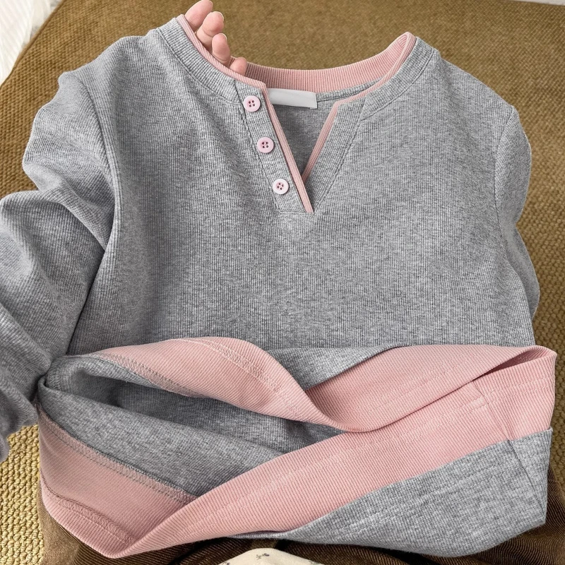 

Girls Spring Autumn New 2-in-1 Patch Tee 2026 New Big Kids Stylish Long Sleeve Top Base Layer Tide, Clothing Collection