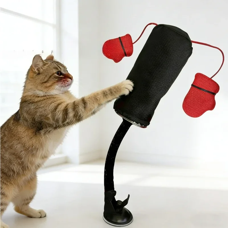 Interactive Cat Boxing Toy Durable Punching Bag Self-standing Play Gym For Kittens Stress Relief Scratch Trainer Cat Toy