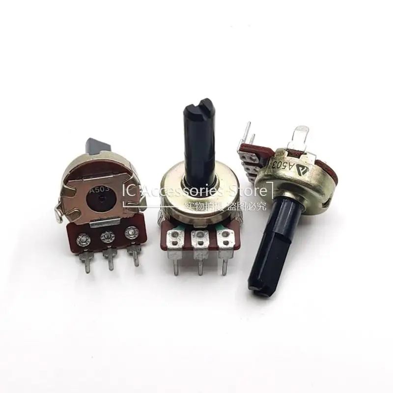 3PCS 161 Vertical Single Link 3Pin Adjustable Potentiometer A50K A503 Power Amplifier Instrument Volume Control D Axis 20MM