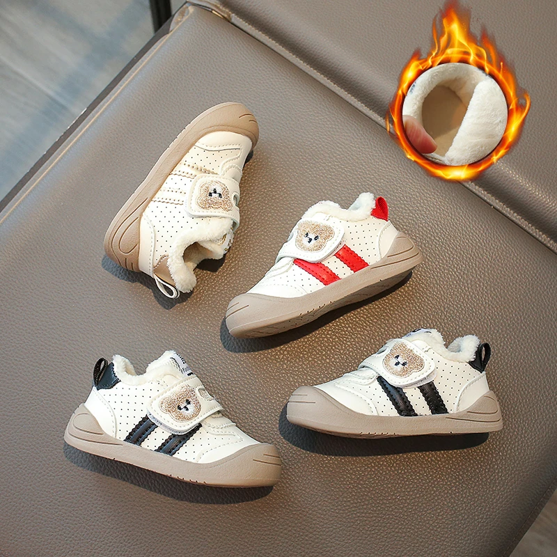 

Детская обувь с мягкой подкладкой для малышей 0–6 лет, золотистая утолщенная теплая хлопковая обувь для мальчиков и девочек, красные мягкие нескользящие детские ботинки