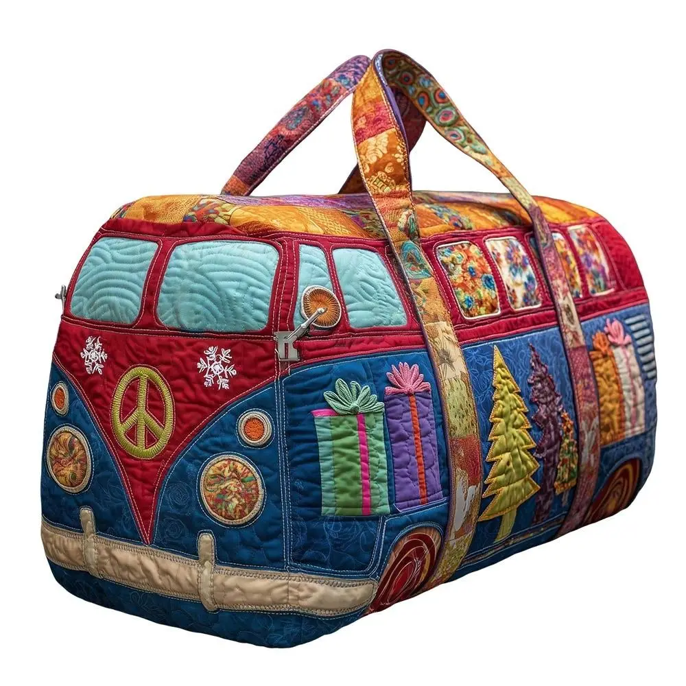 Sac de voyage matelassé en coton, design 3D, style hippie, sac de sport à motif grenouille, sacs de nuit style bohème, sacs de sport pour la gym