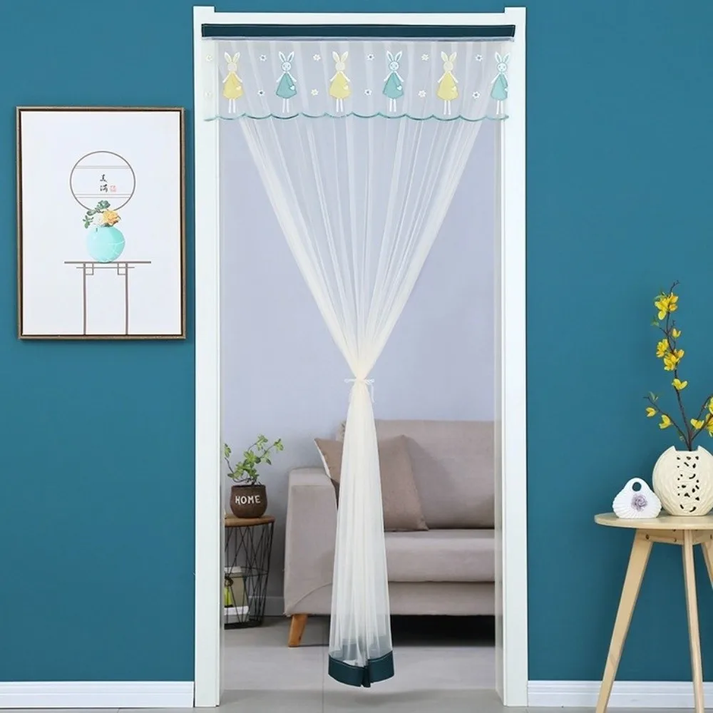 Self-adhesive Mosquito Proof Curtain No Punching Embroidered Lace Embroidered Door Curtain Breathable Lace Anti-mosquito