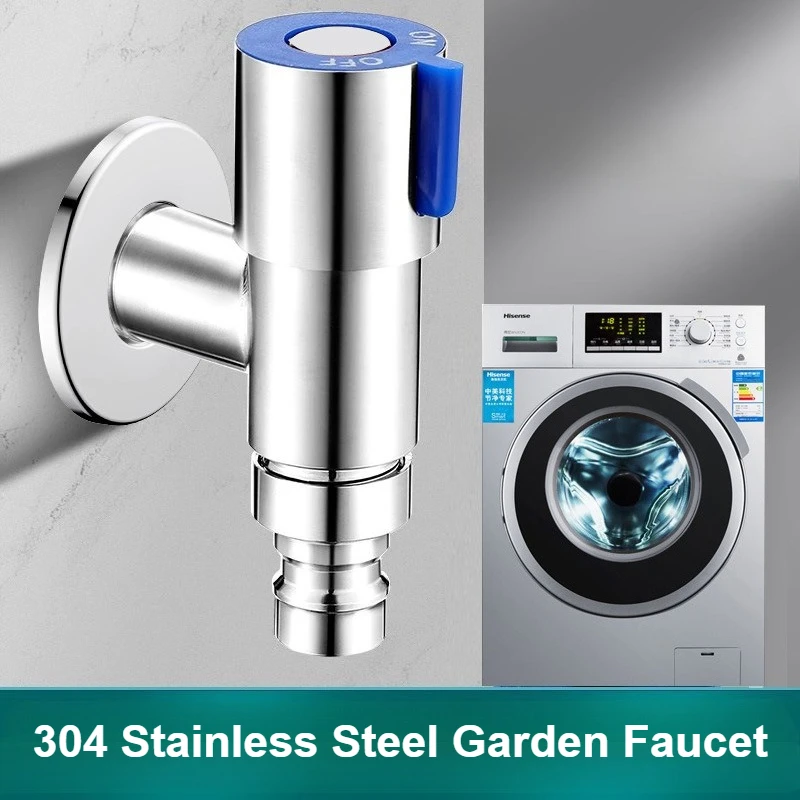 

Wall Mounted Mop Pool Sink Faucet Washing Machine Tap 304 Stainless Steel Bathroom Faucet Outdoor Garden Lengthen Faucet