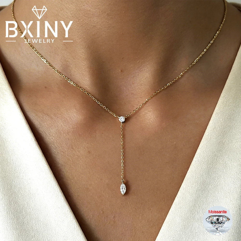 bxiny-long-tassel-marquise-cut-moissanite-necklace-925-sterling-silver-certified-diamond-pendant-women-gift-wedding-fine-jewelry