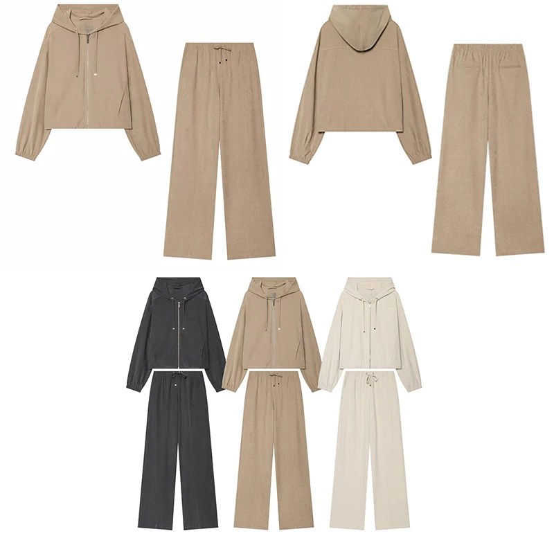 Guobioziy Women's Casual Hooded Pilot Suit Spring-Autumn 2026 French Popular Fashion Trend Daily Fresh Classic Street Style