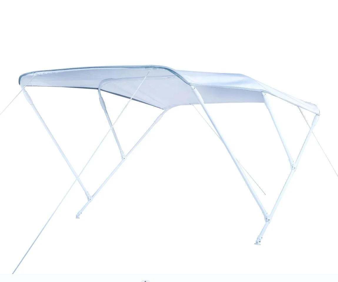 Sumar Supply Boat Bimini Top for Sale 3 Bows White Painted Aluminium Pipes