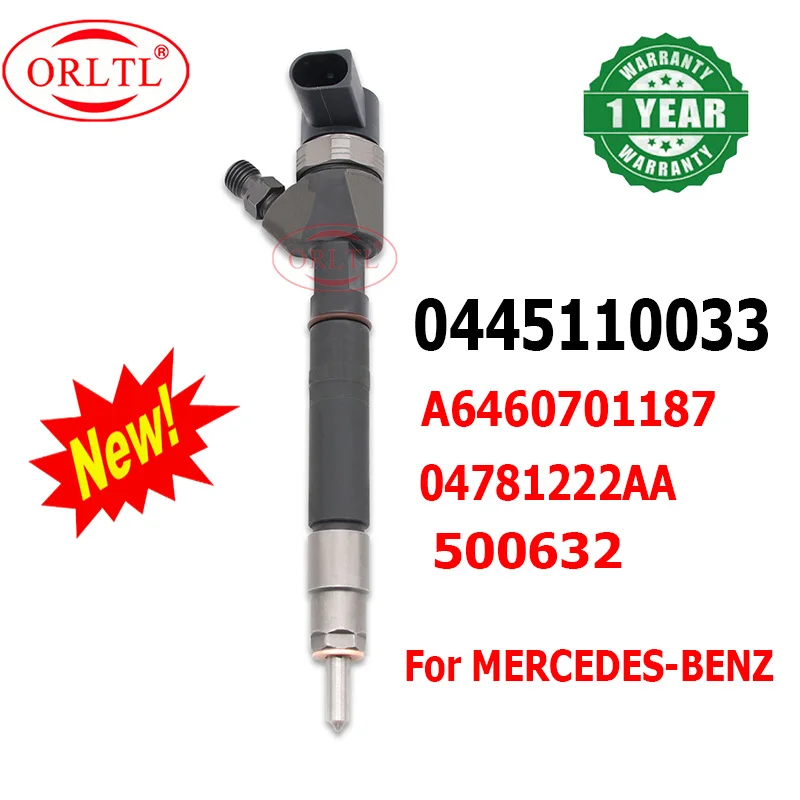 NEW 0445110033 OEM 500632 04781222AA A6460701187 0 445 110 033 Common Rail Fuel Injector for MERCEDES-BENZ 0445110032