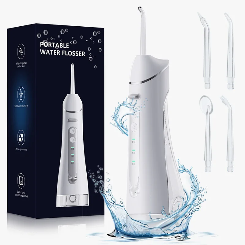 Electric Handheld Water Flosser Dental Ear Cleaner IPX7 Waterproof Detachable Large Water Tank