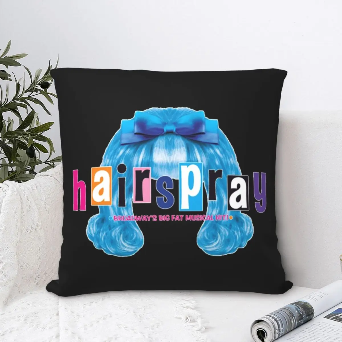 

Hairspray Sticker Square Pillowcase Polyester Pillow Cover Velvet Cushion Zip Decorative Comfort Throw Pillow For Home Sofa Car