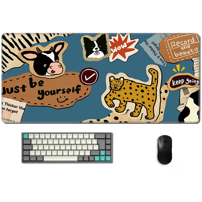 

Cute Cat Patch Design Xxl Mouse Pad Kawaii Office Desk Mat Gaming Computer Accessories Pc Large Mousepad Anime Extended Carpet