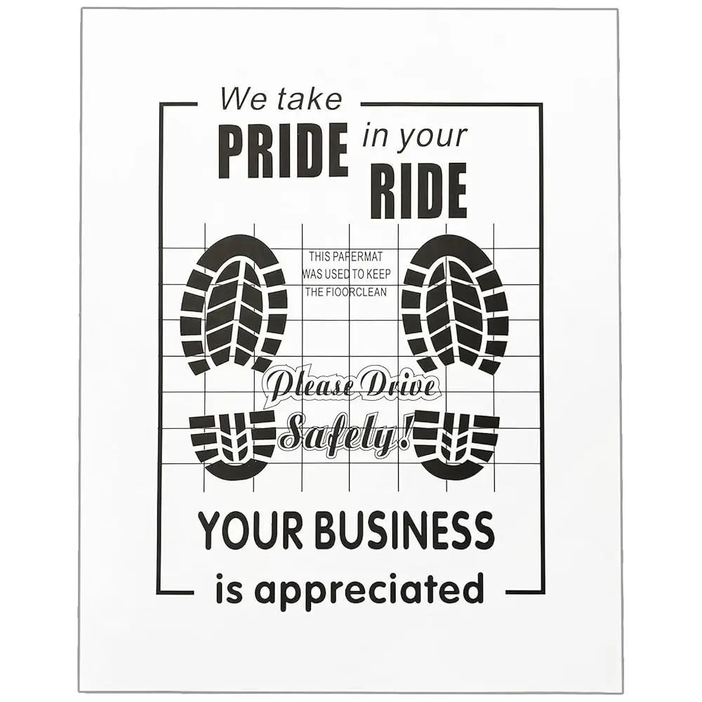 

White Car Paper Floor Mats,100Pcs Vehicles Disposable Floor Pads,Temporary Cars Floor Protector,Automotive Mat Covers Protect