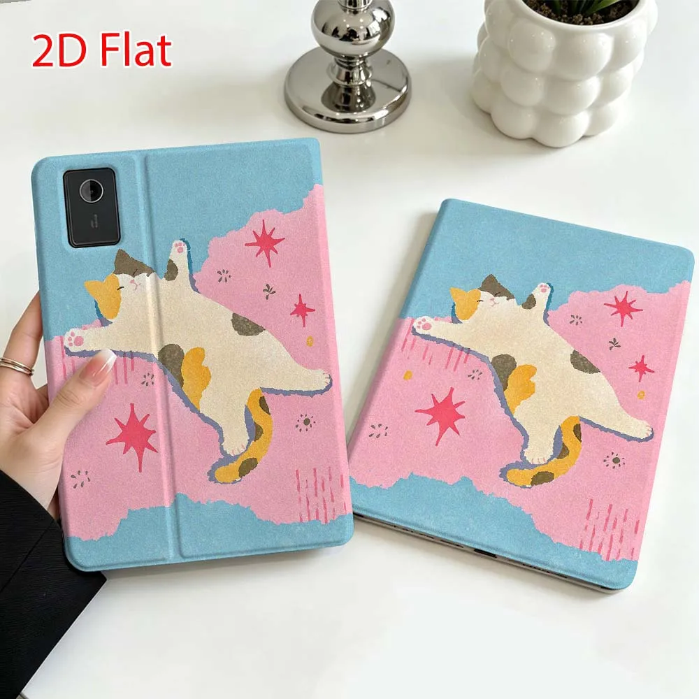 Cartoon cat pattern For Lenovo Xiaoxin Pad Pro Tab P12 P11 11 13 11.2 inch K11 Plus Pen Tray Tablet Case Soft
